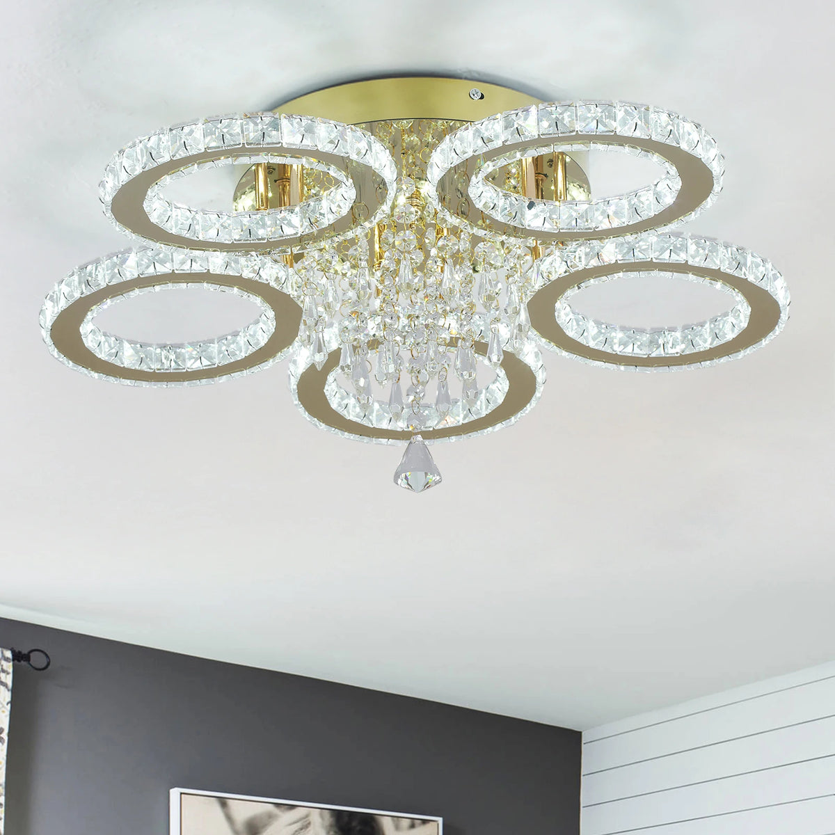 Vinilky Crystal Ceiling Chandelier Pendant Light For Dining Rooms