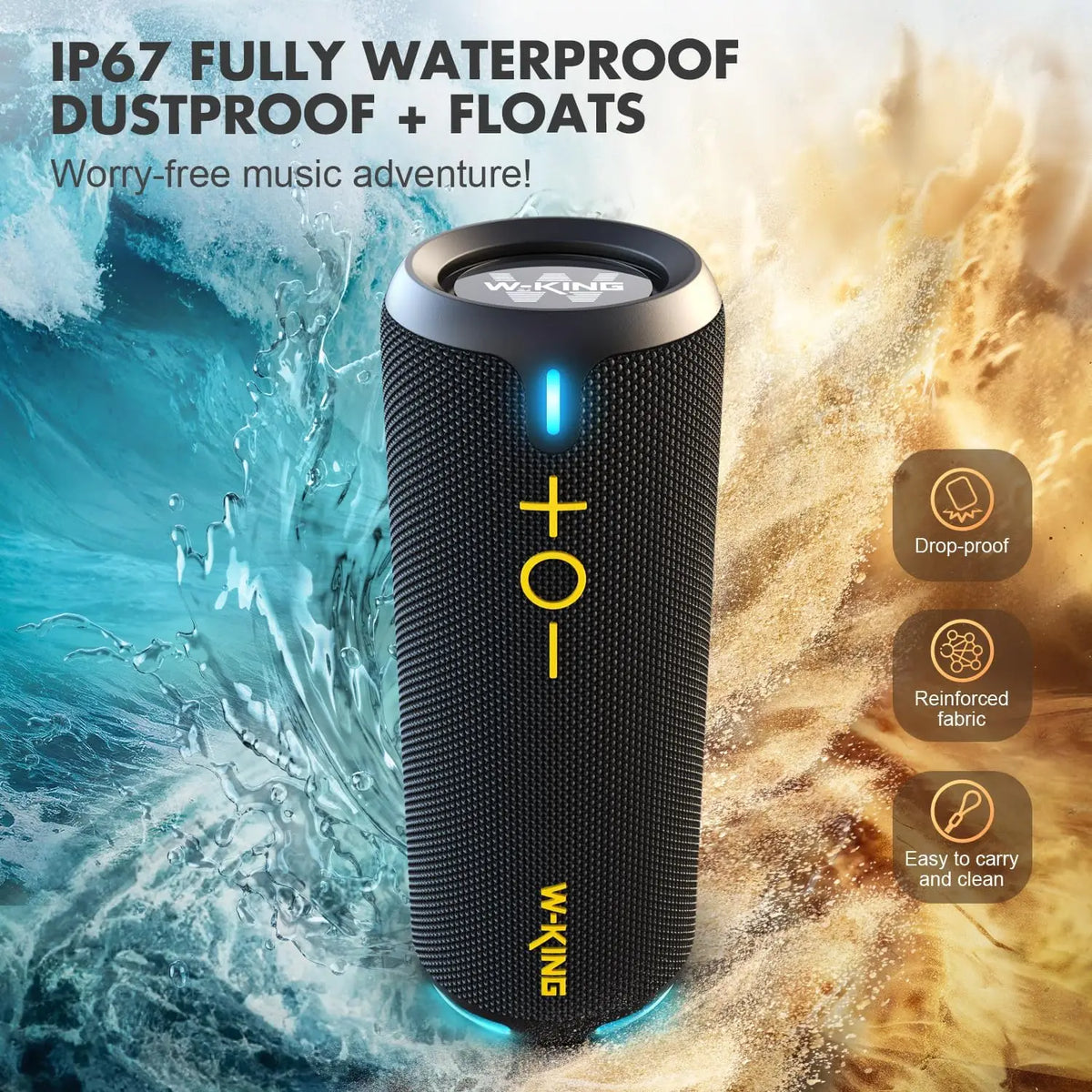 W-King D320 Portable Bluetooth Speaker With Waterproof Audio