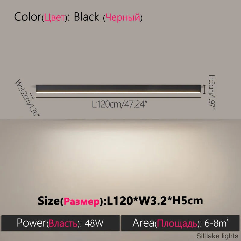 TES Modern LED Surface Mounted Linear Ceiling Light