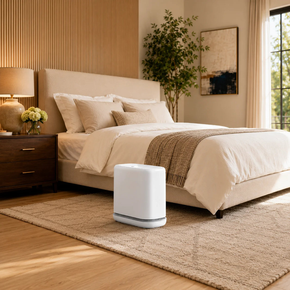 Joybos Slim Automatic Trash Can With One Press Lid for Bathroom