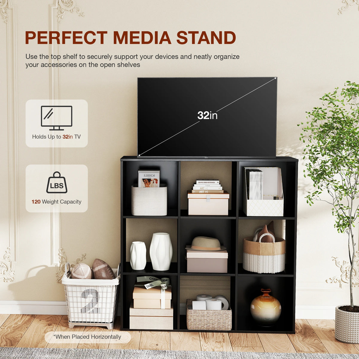 JHK Wooden Storage Organizer Bookcase for Home and Office