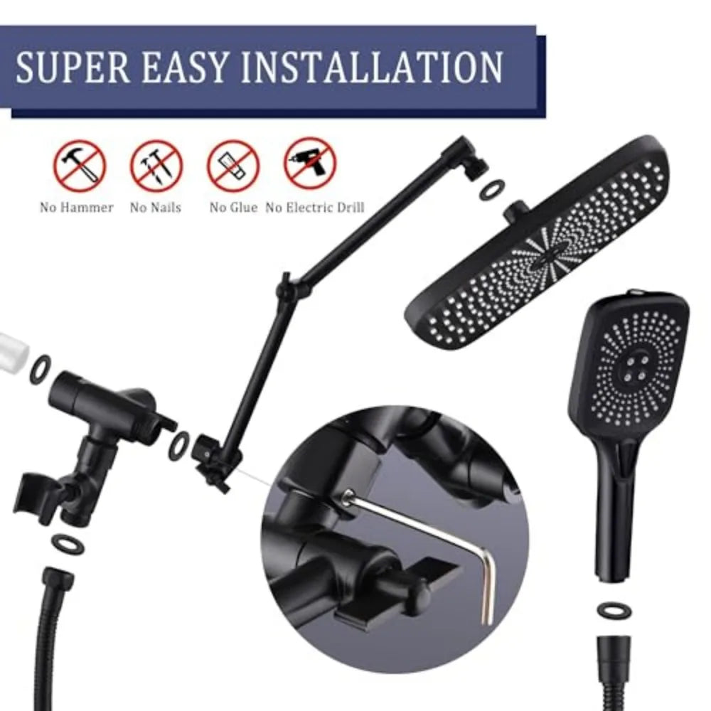 Dual Showerhead And Handheld Shower Combo With Four Spray Modes