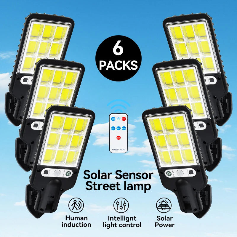 Solar LED Outdoor Wall Lamp With Motion Sensor Remote Control