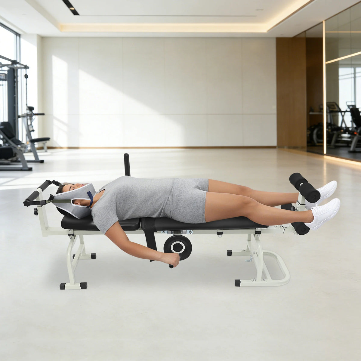 Multifunctional Back Stretch Bench With Neck And Lumbar Traction