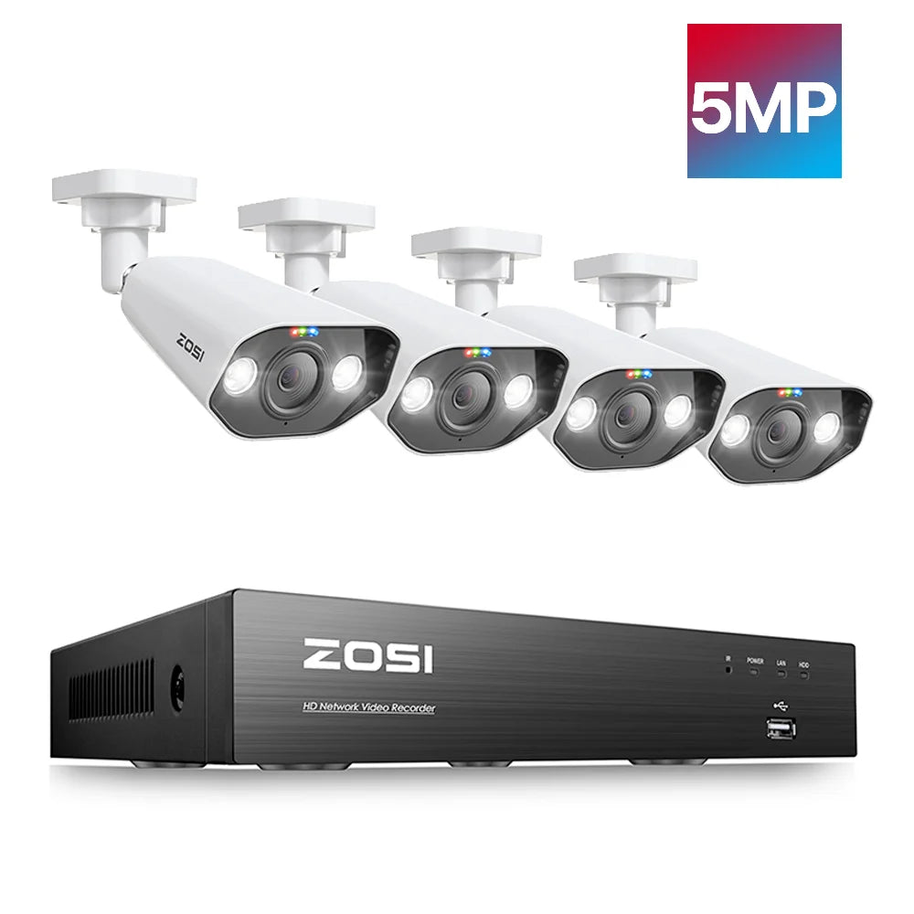 ZOSI 8MP PoE Security Camera System With 4K NVR Kit