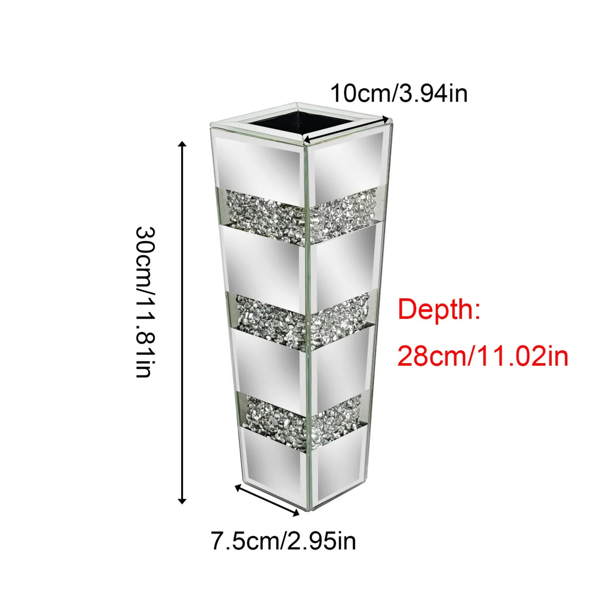 Modern Mirrored Glass Floor Vase For Elegant Home Decor