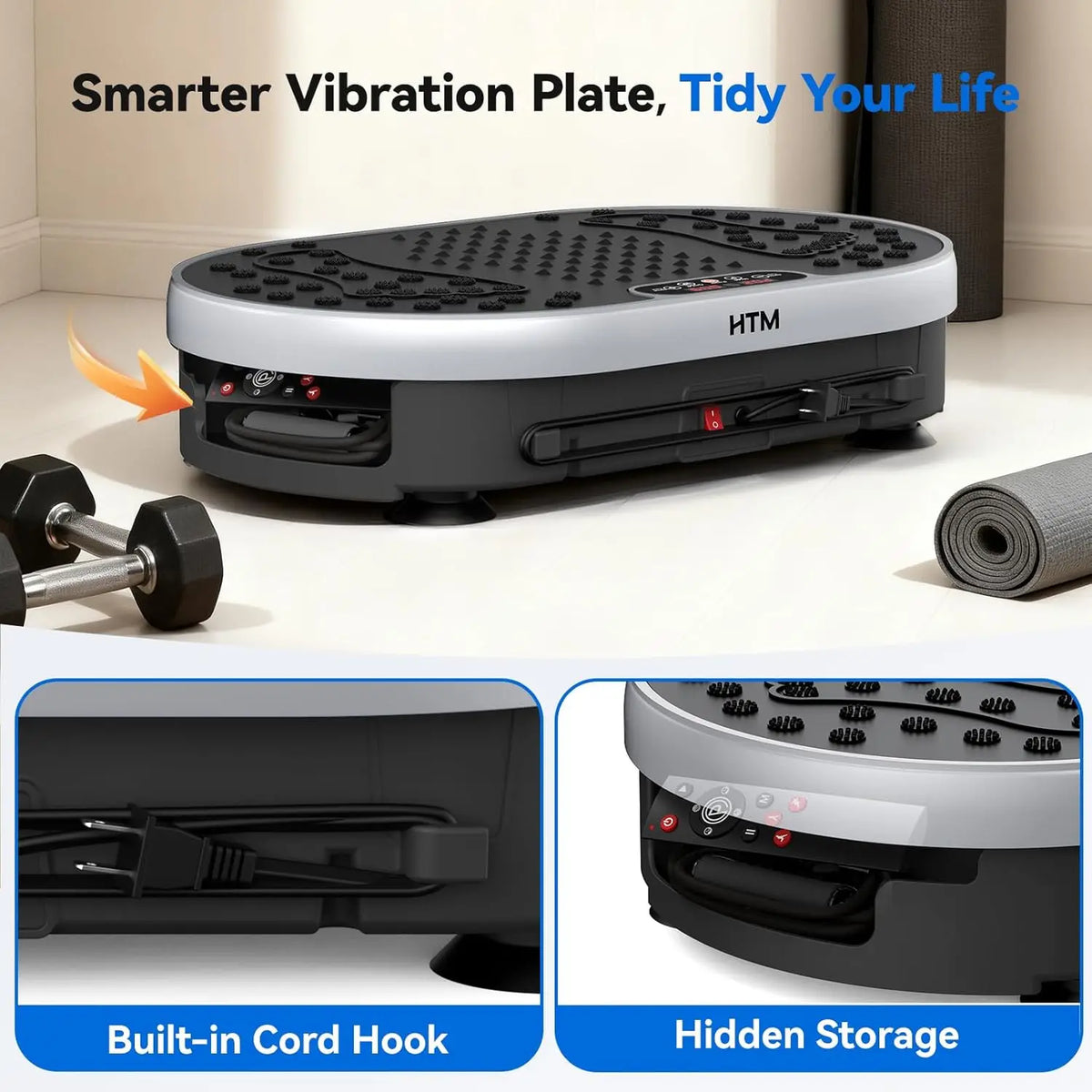 HTM Vibration Plate Machine With 120 Speed Levels and Preset Programs