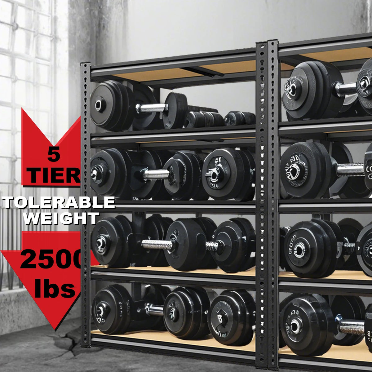 SARENZOON Heavy Duty Adjustable Metal Garage Storage Shelving Unit