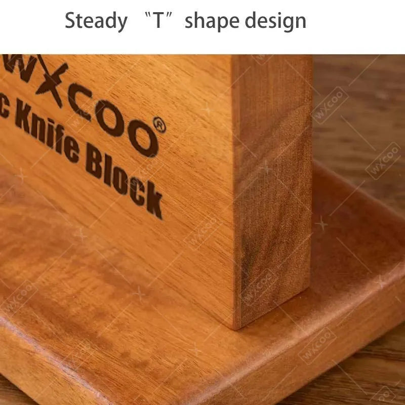 WXCOO Double Sided Wooden Magnetic Knife Holder Rack Organizer
