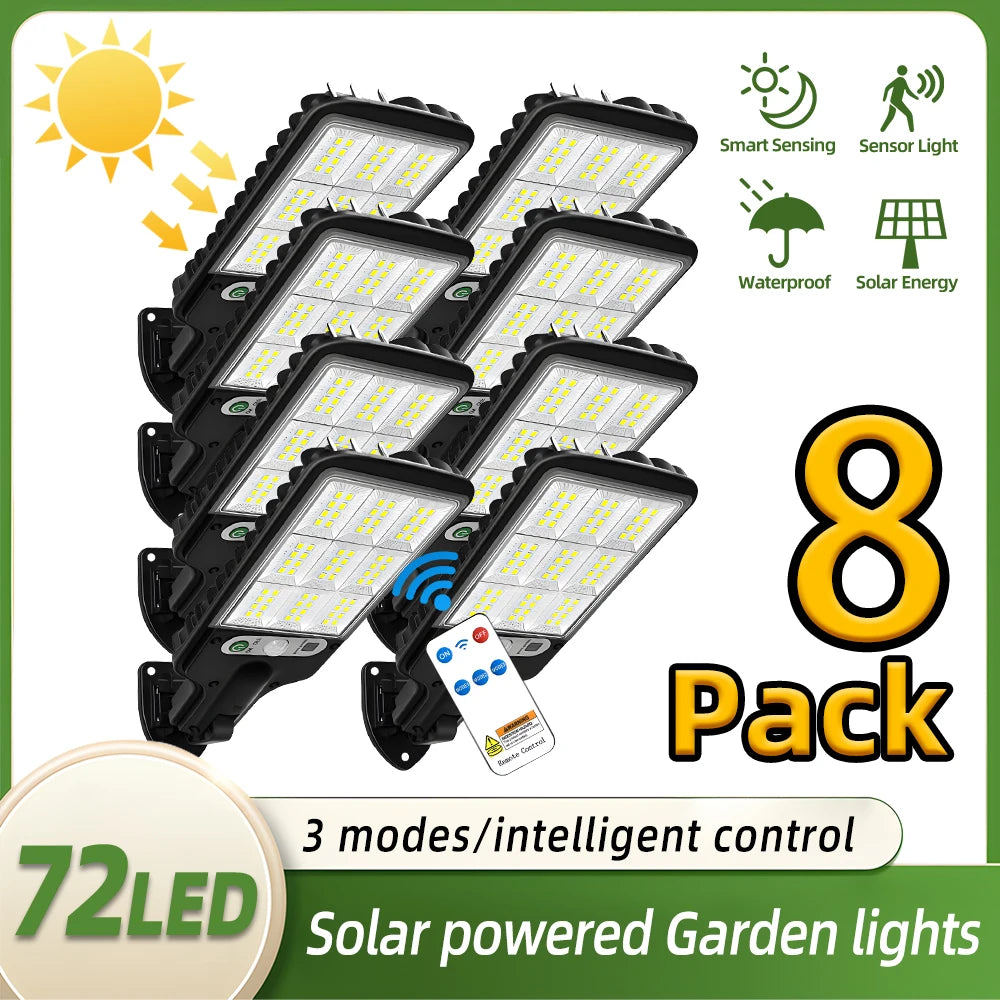 Solar LED Outdoor Wall Lamp With Motion Sensor Remote Control