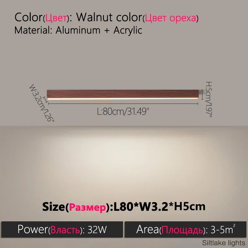 TES Modern LED Surface Mounted Linear Ceiling Light