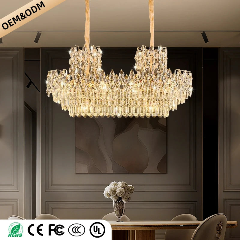 Ludovica Luxury Crystal LED Chandelier Pendant Ceiling Light