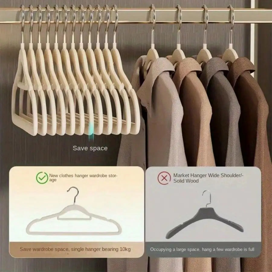 Flocked Non Slip Coat Hangers For Home Wardrobe Organization