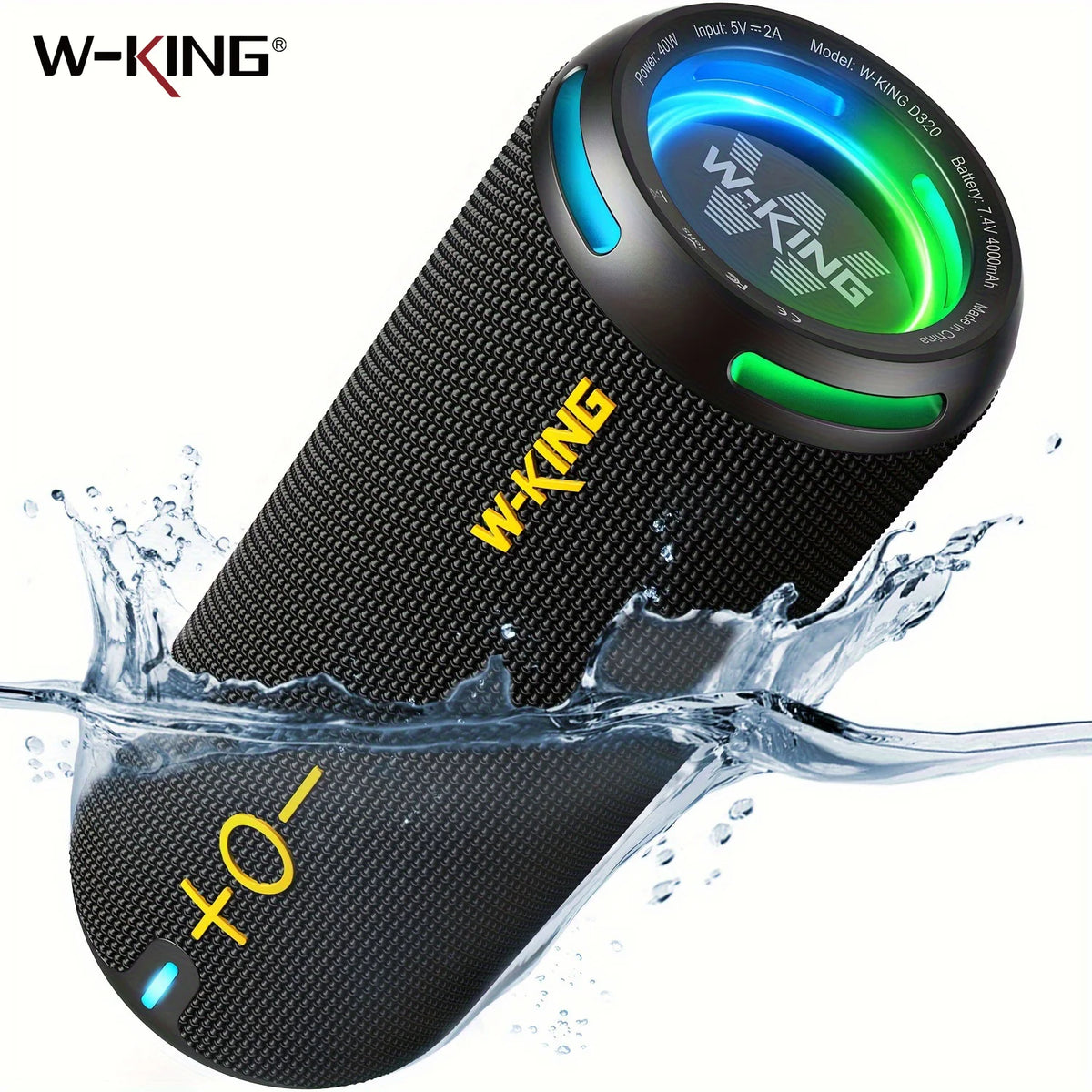 W-King D320 Portable Bluetooth Speaker With Waterproof Audio