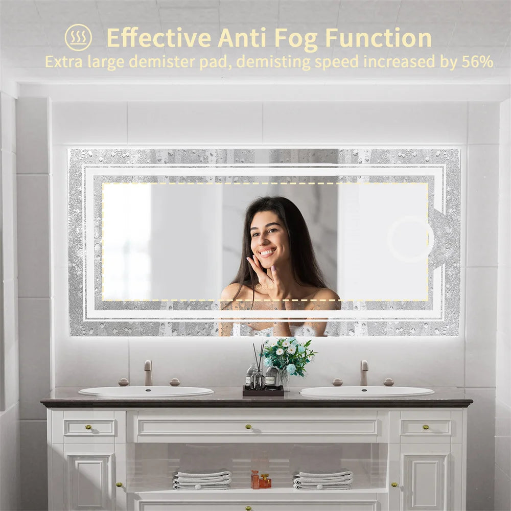 LUVODI LED Illuminated Magnifying Bathroom Mirror With Touch Sensor