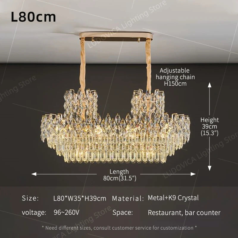 Ludovica Luxury Crystal LED Chandelier Pendant Ceiling Light