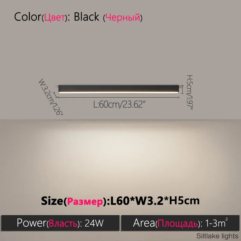 TES Modern LED Surface Mounted Linear Ceiling Light