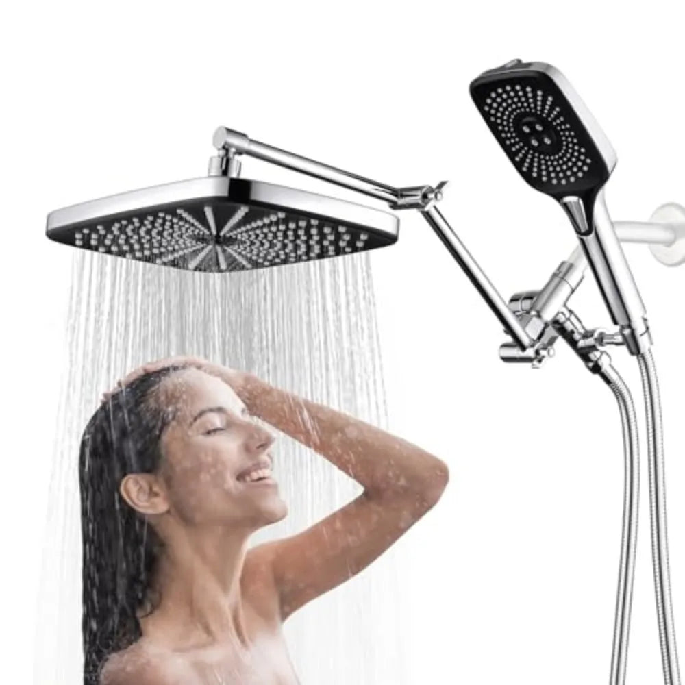 Dual Showerhead And Handheld Shower Combo With Four Spray Modes