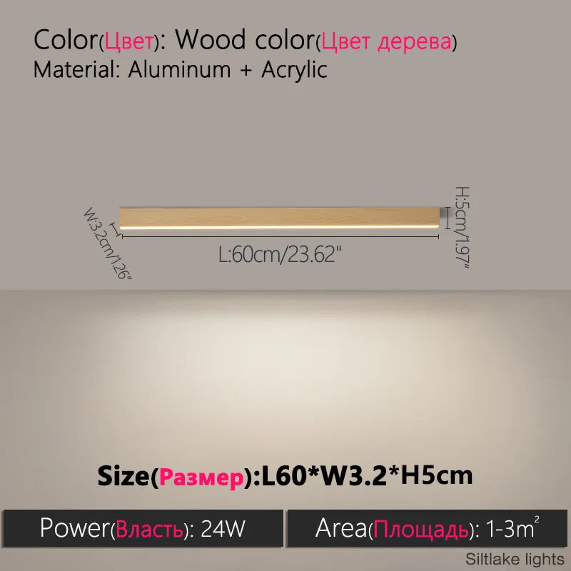 TES Modern LED Surface Mounted Linear Ceiling Light