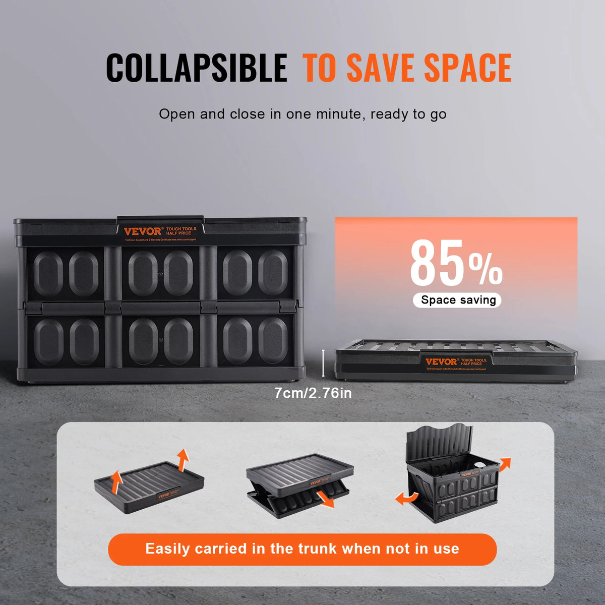 Collapsible Stackable Storage Bins With Lids For Home And Garage