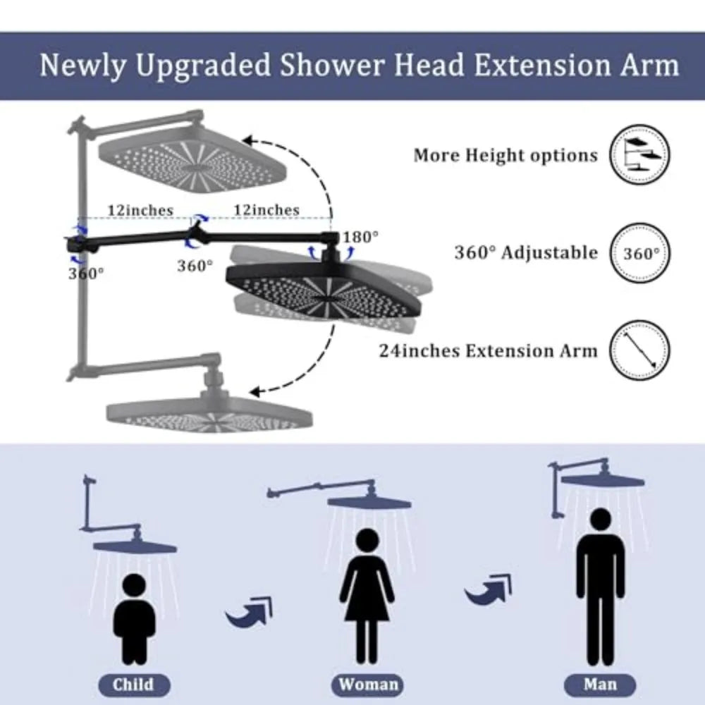 Dual Showerhead And Handheld Shower Combo With Four Spray Modes
