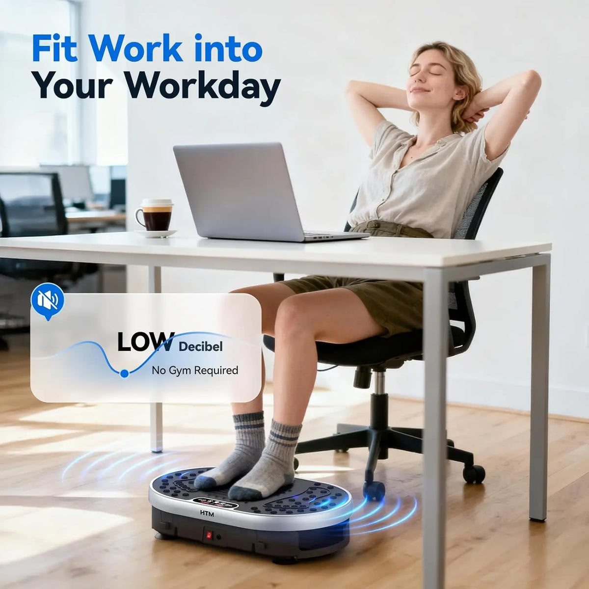 HTM Vibration Plate Machine With 120 Speed Levels and Preset Programs