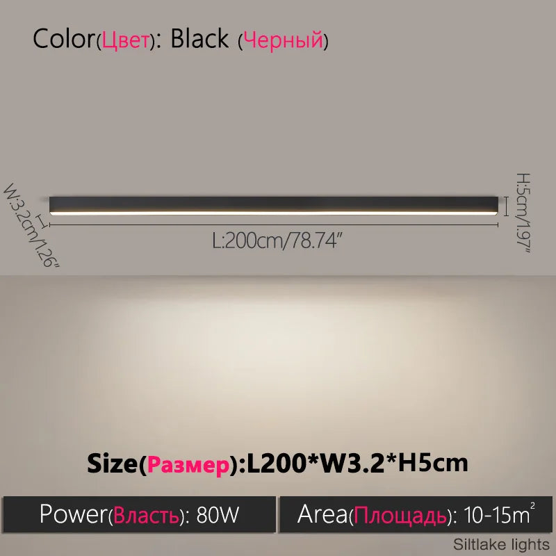 TES Modern LED Surface Mounted Linear Ceiling Light