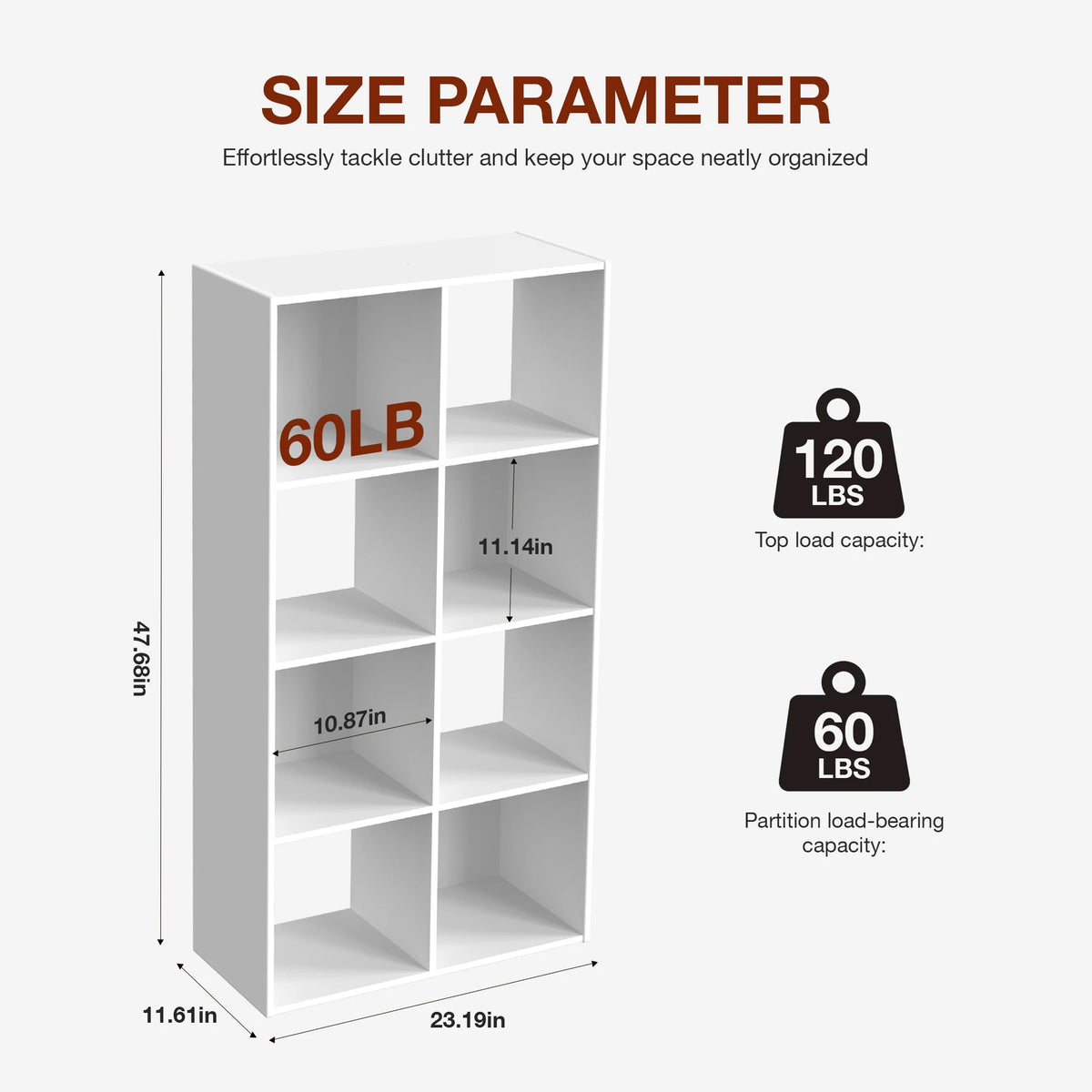 JHK Wooden Storage Organizer Bookcase for Home and Office