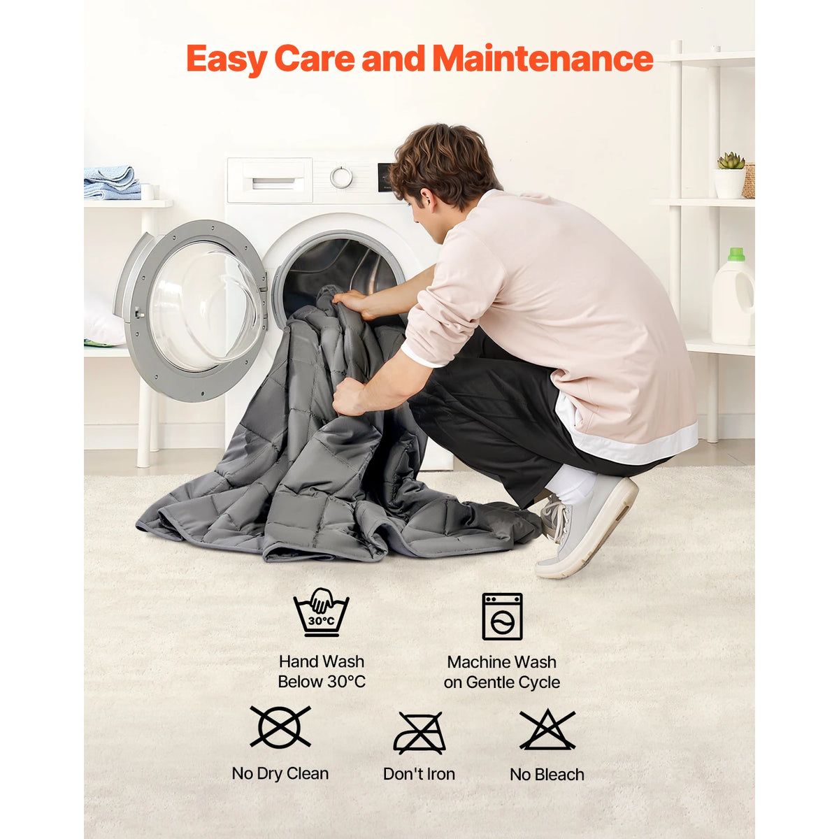 Weighted Cooling Blanket With Glass Beads For Adults All Season