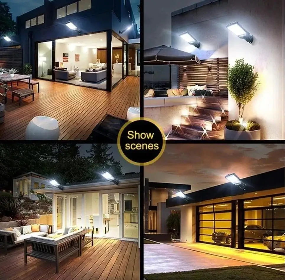 Solar LED Outdoor Wall Lamp With Motion Sensor Remote Control