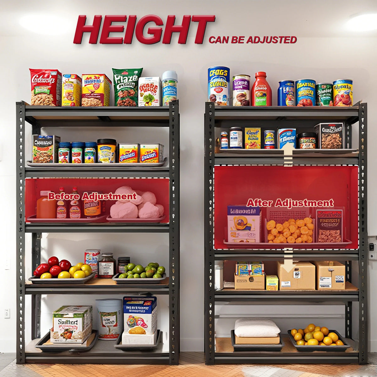 SARENZOON Heavy Duty Adjustable Metal Garage Storage Shelving Unit