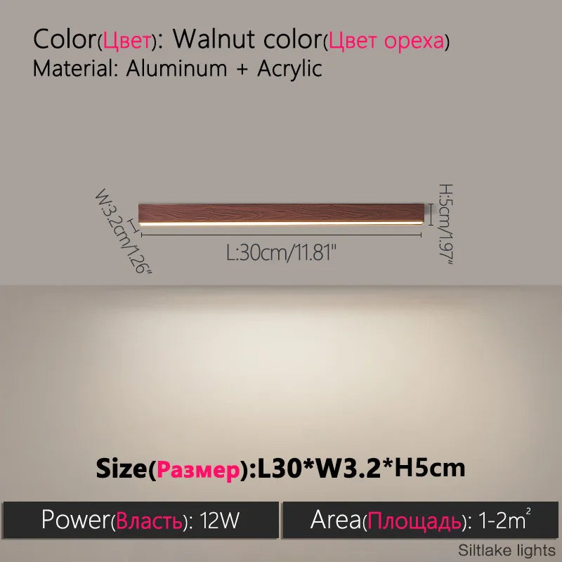 TES Modern LED Surface Mounted Linear Ceiling Light