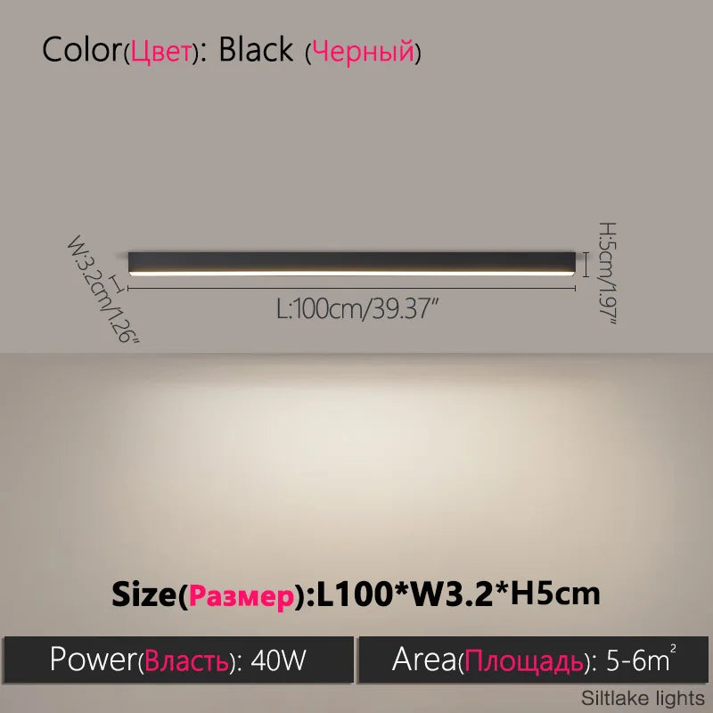 TES Modern LED Surface Mounted Linear Ceiling Light