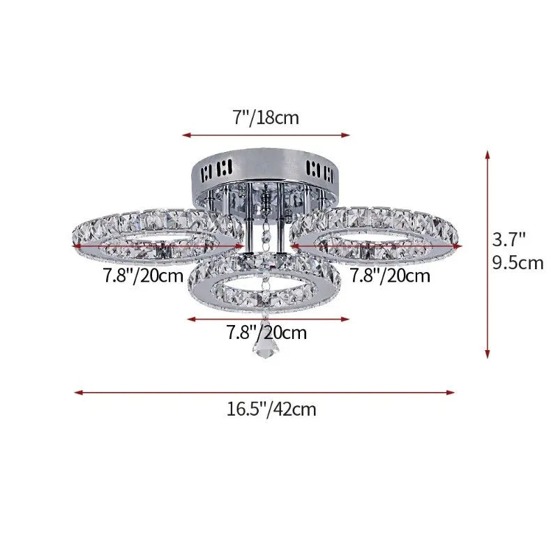 Vinilky Crystal Ceiling Chandelier Pendant Light For Dining Rooms