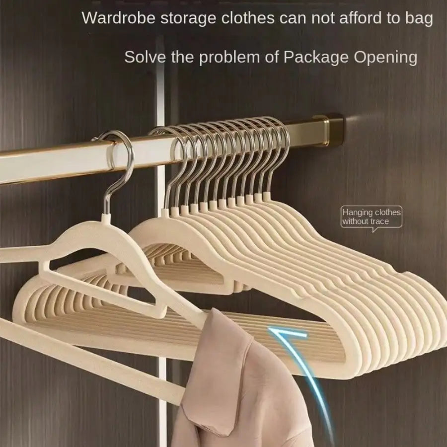 Flocked Non Slip Coat Hangers For Home Wardrobe Organization