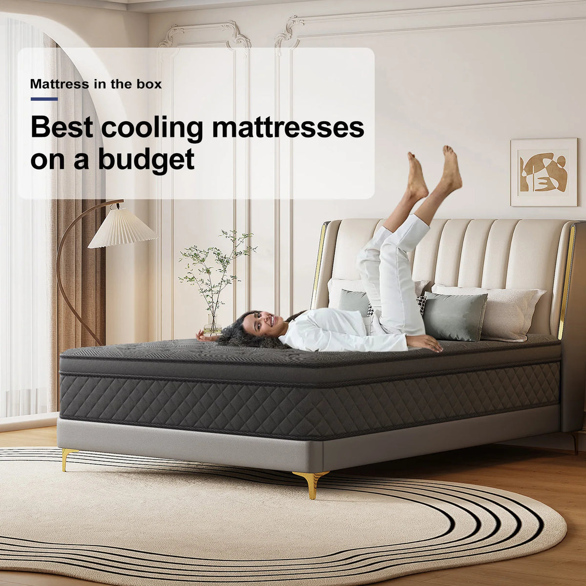LAYROAD Memory Foam Mattress With Motion Isolation And Lumbar Support
