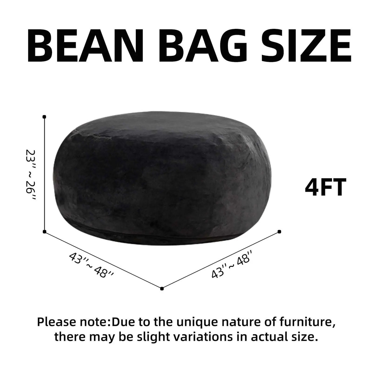 Adult Memory Foam Bean Bag Chair With Washable Cover