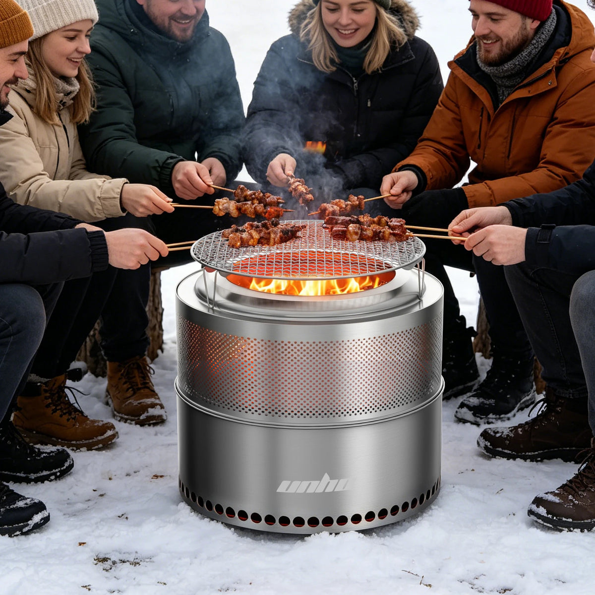 Unho Portable Smokeless Fire Pit Stainless Steel Outdoor Stove