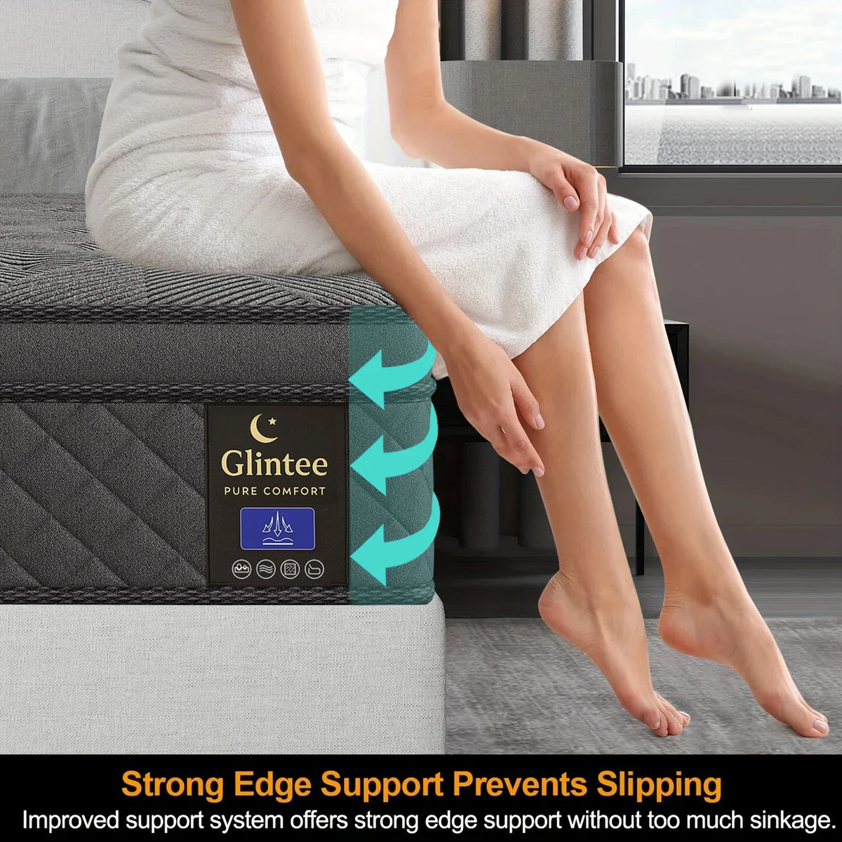 LAYROAD Memory Foam Mattress With Motion Isolation And Lumbar Support