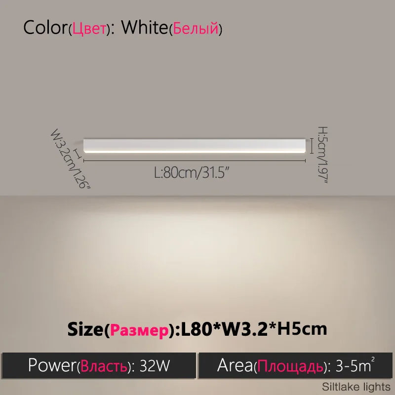 TES Modern LED Surface Mounted Linear Ceiling Light