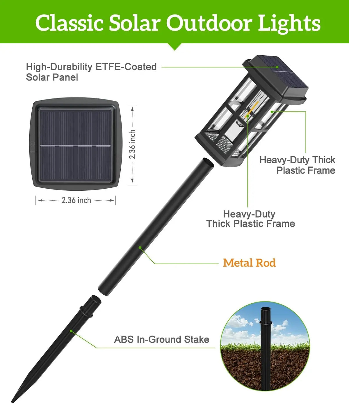 Solar Powered Waterproof LED Pathway Lights for Outdoor Gardens