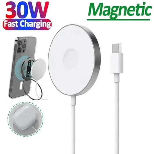 30W Magnetic USB C Wireless Fast Charger For Apple Devices
