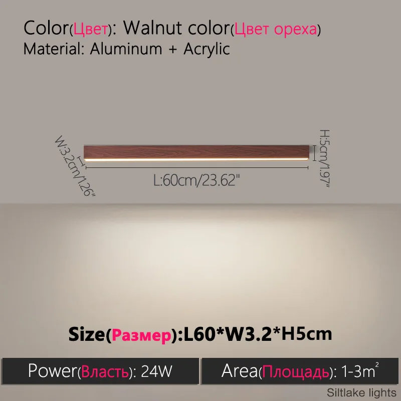 TES Modern LED Surface Mounted Linear Ceiling Light