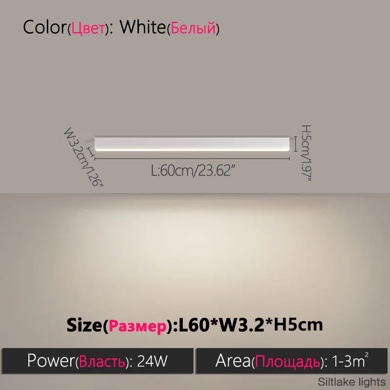 TES Modern LED Surface Mounted Linear Ceiling Light