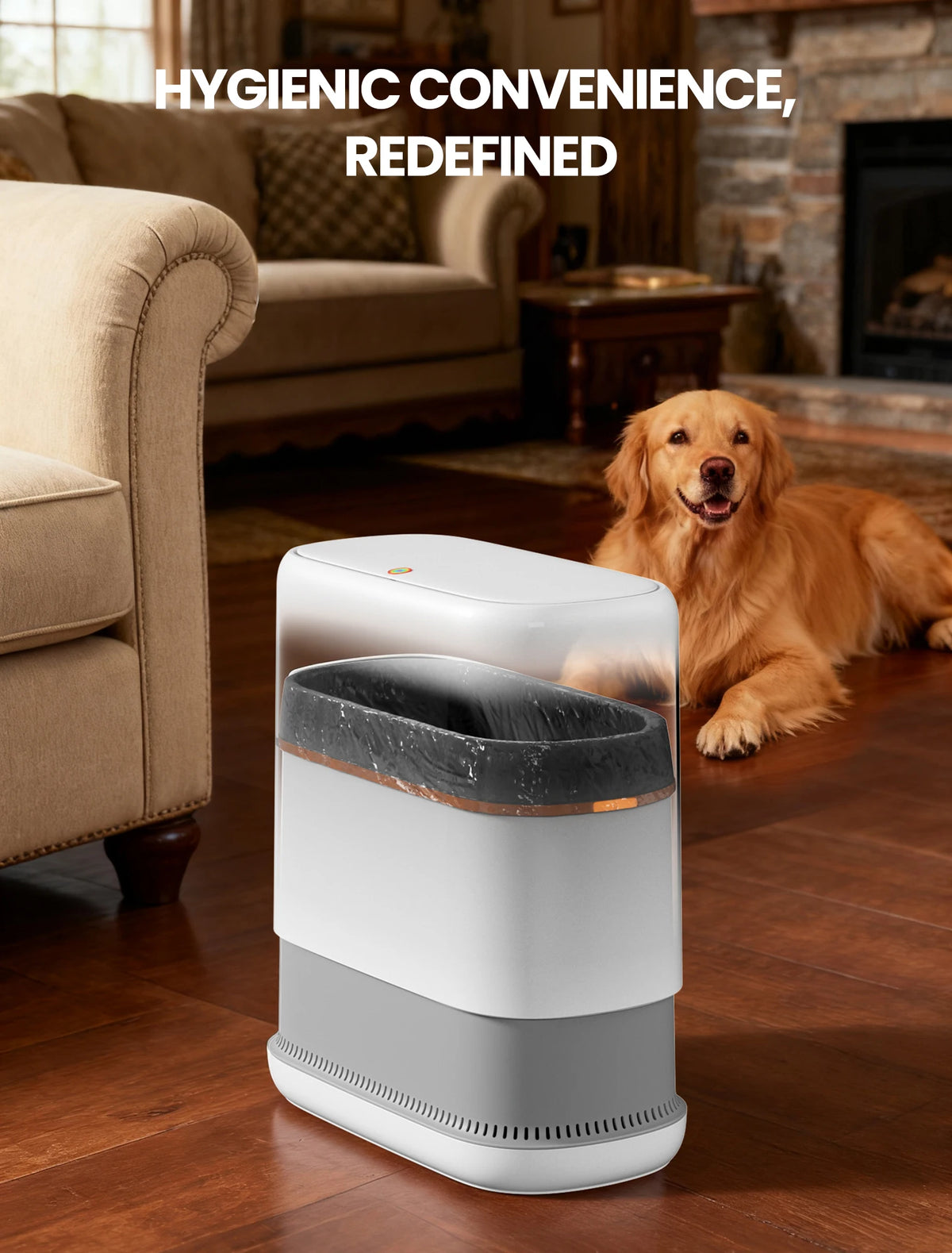 Joybos Slim Automatic Trash Can With One Press Lid for Bathroom