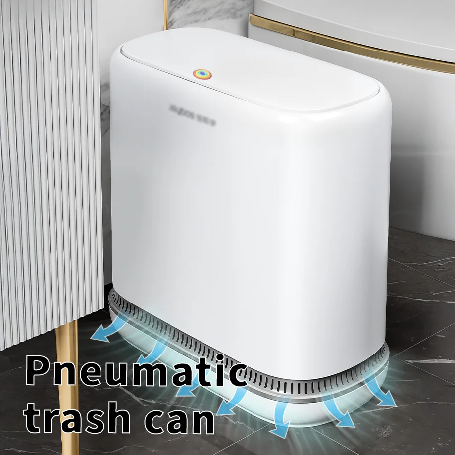 Joybos Slim Automatic Trash Can With One Press Lid for Bathroom