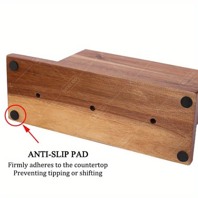 WXCOO Double Sided Wooden Magnetic Knife Holder Rack Organizer