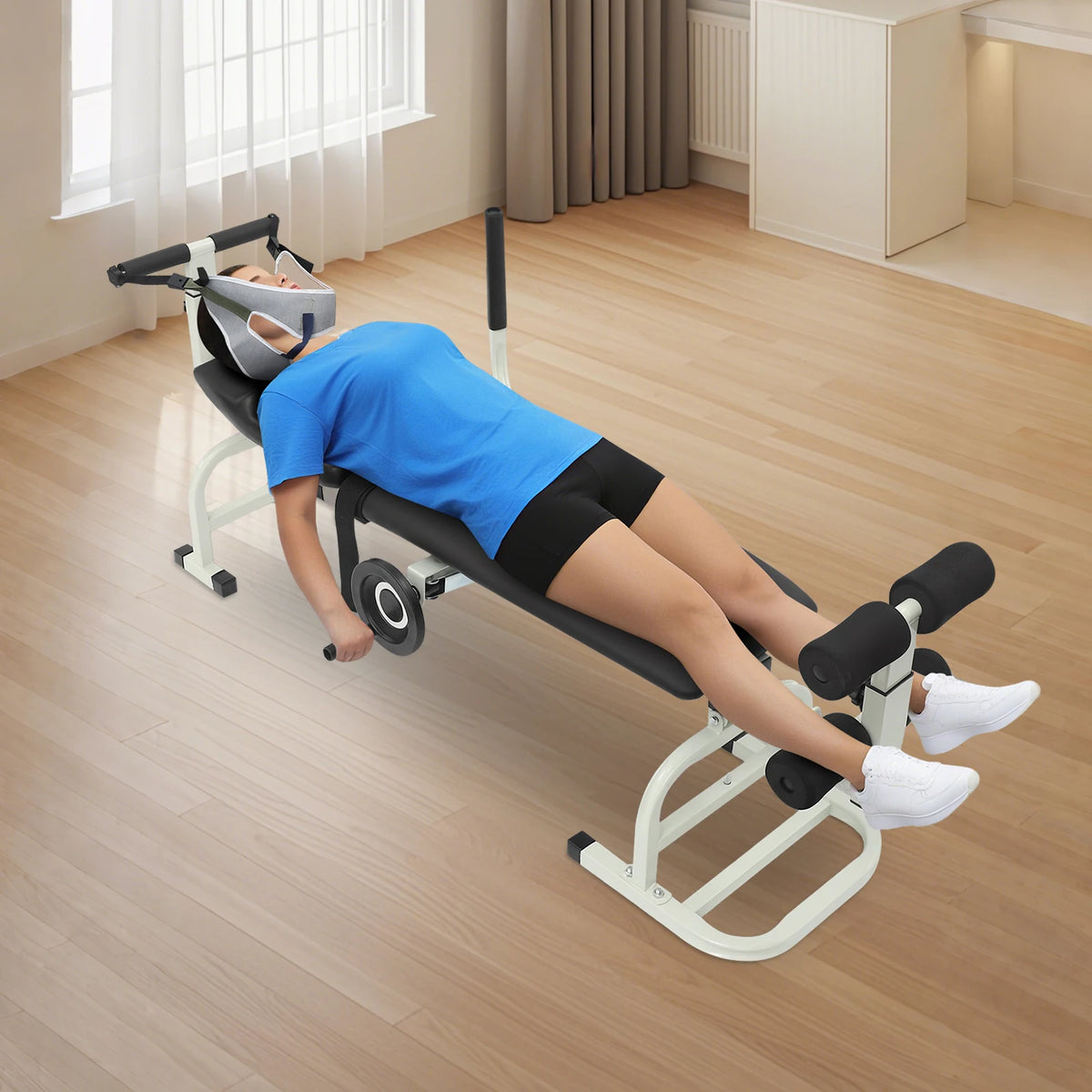 Multifunctional Back Stretch Bench With Neck And Lumbar Traction