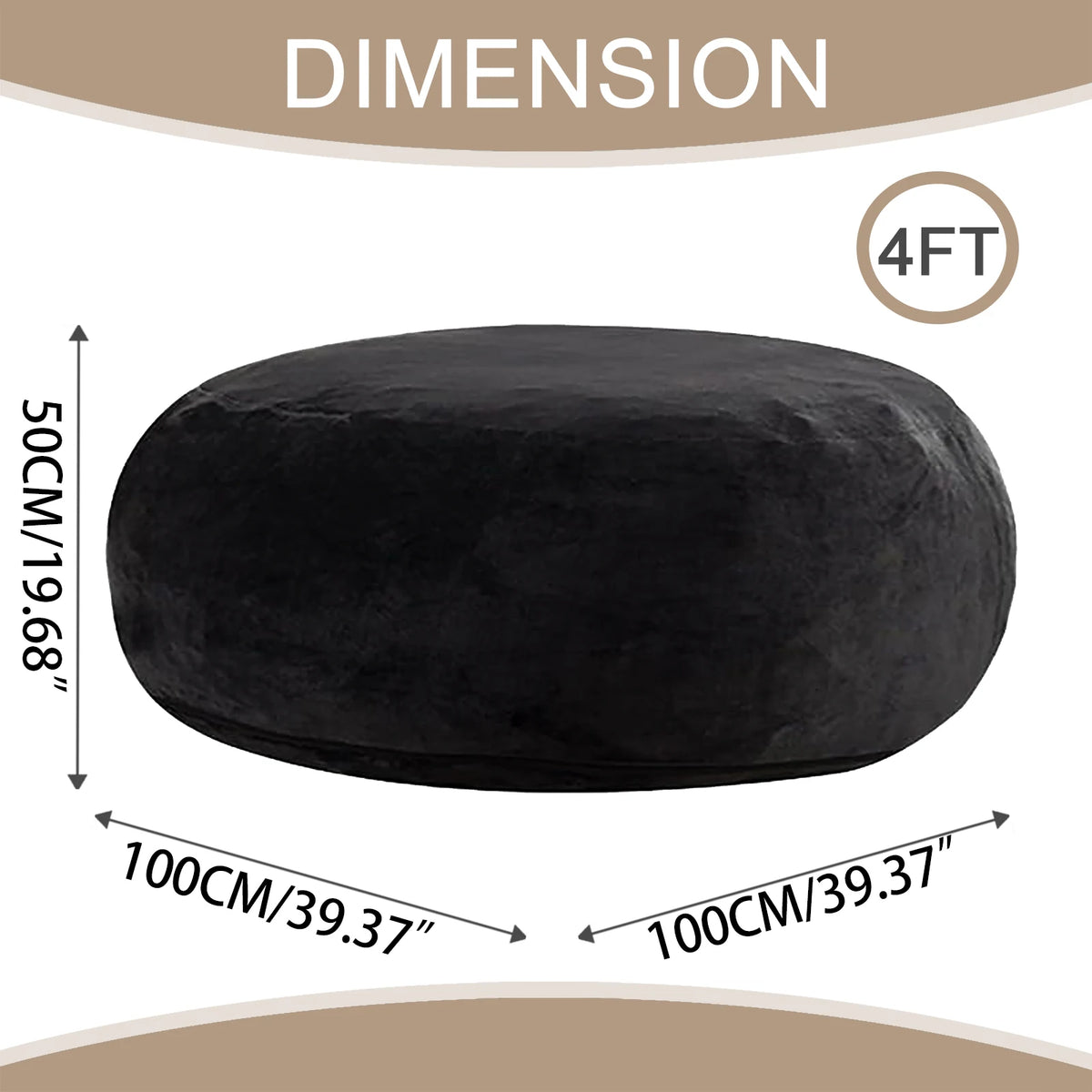 Adult Memory Foam Bean Bag Chair With Washable Cover