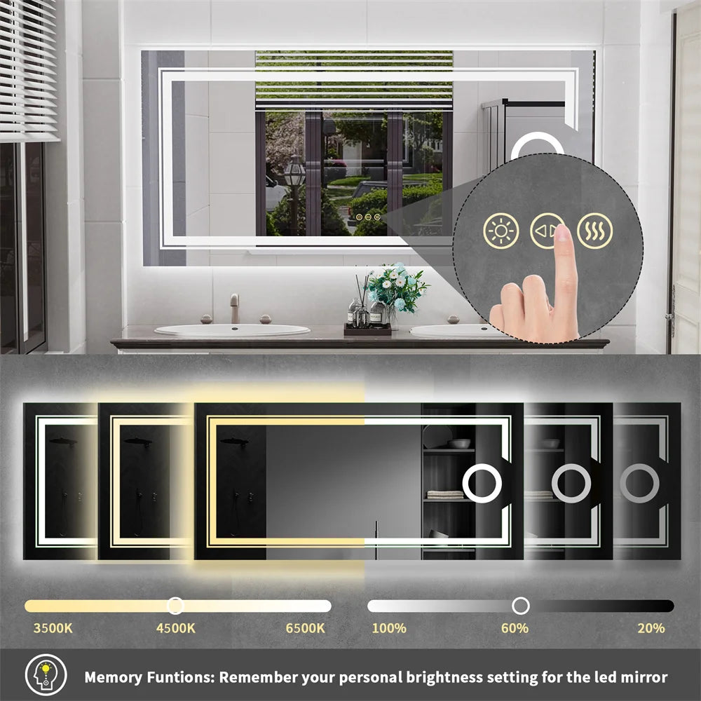 LUVODI LED Illuminated Magnifying Bathroom Mirror With Touch Sensor